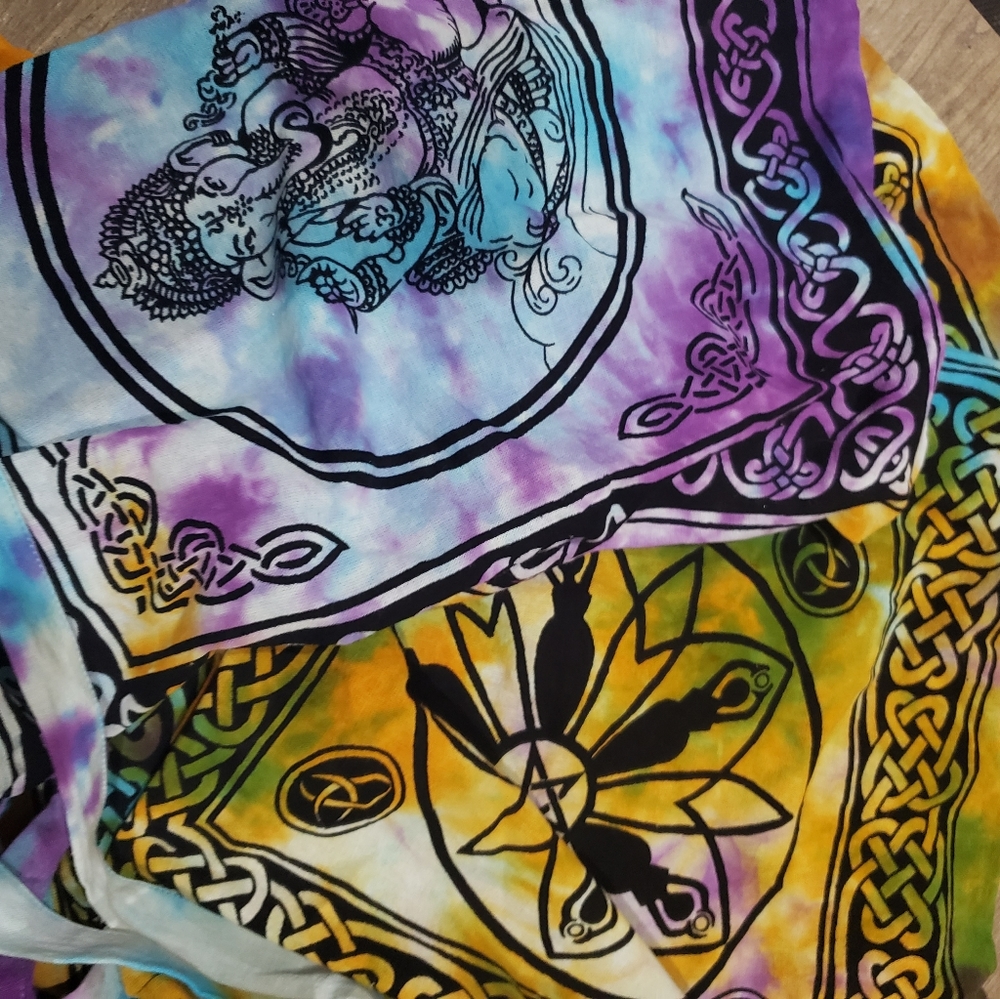 Tie dye totes ganesh or triple moon goddess